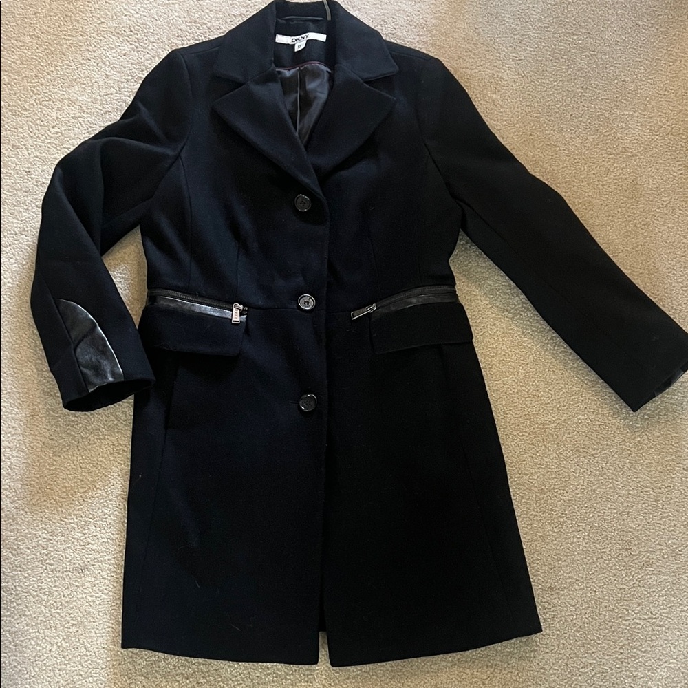DKNY Wool Midi Coat